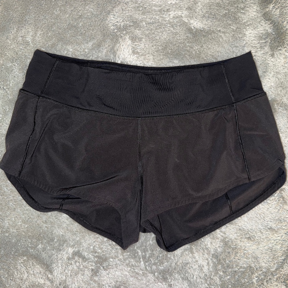 Lululemon Speed Up Low-Rise Lined Short 2.5", BLACK, SIZE 4